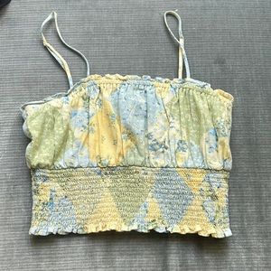CUTE FLORAL SMOCKED TOP